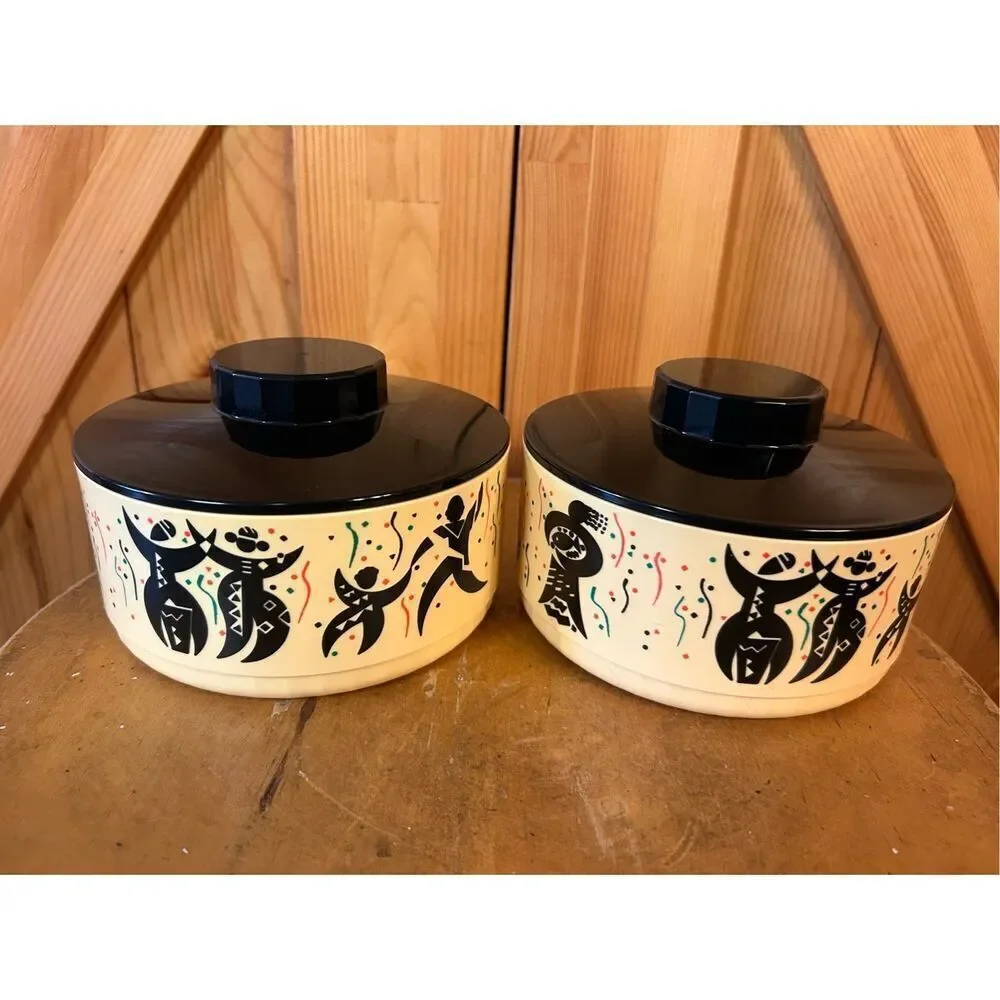 Vintage Tupperware Black Americana Memorabilia African Reggae bowls celebrate (8